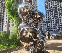 Скульптура из зеркальных шаров нержавеющая сталь (517531) поставка арт-объект в Осташкове