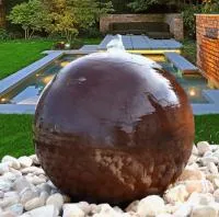 Сфера КОРТЕН - ШАР ФОНТАН 3D (518902) ∅ 850 мм. Осташков